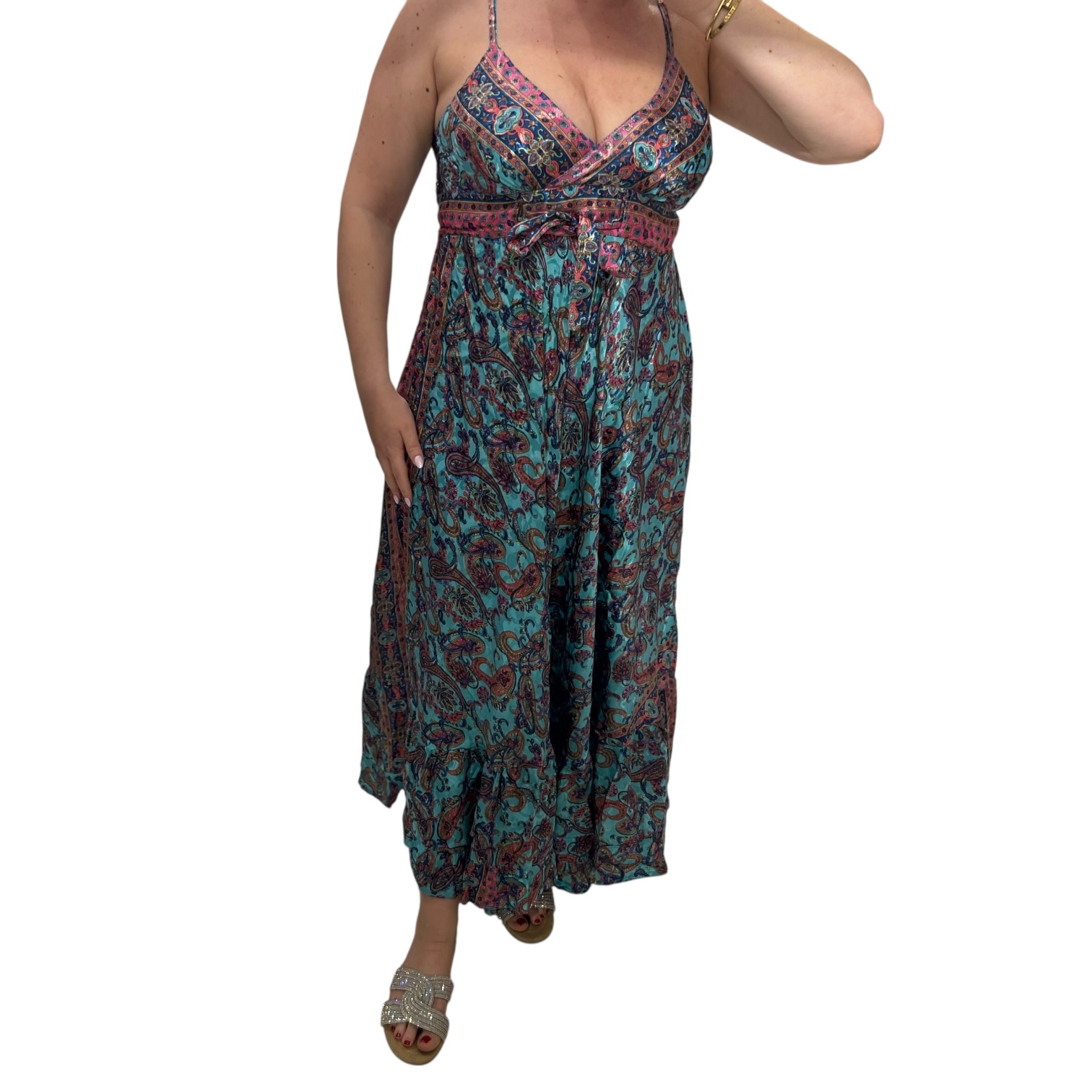 Φόρεμα boho με κορδέλες